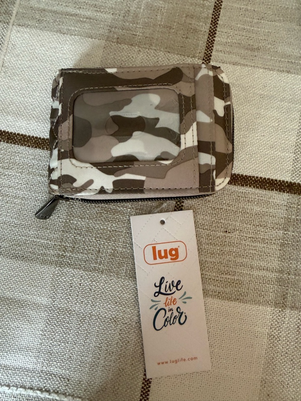 lug Small Zip ID Wallet in Gray Camo